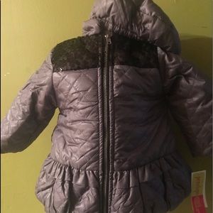 Little girls coat with matching hat